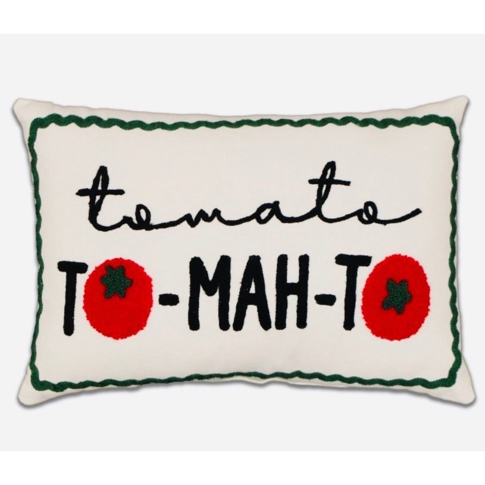 Decorative Throw Pillow‎ Tomato Mah To Red Green Checkered Kitchen Farmhouse